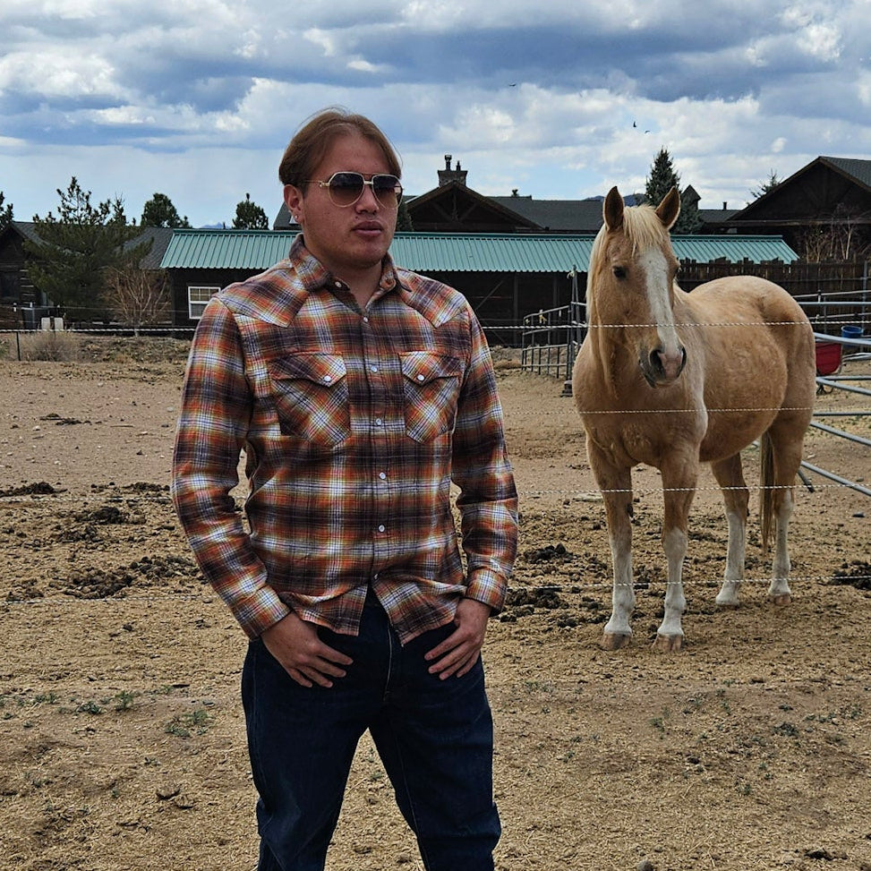 Pendleton Wyatt Gambler Long Sleeve Button Up Shirt with Classic Pearl Snaps