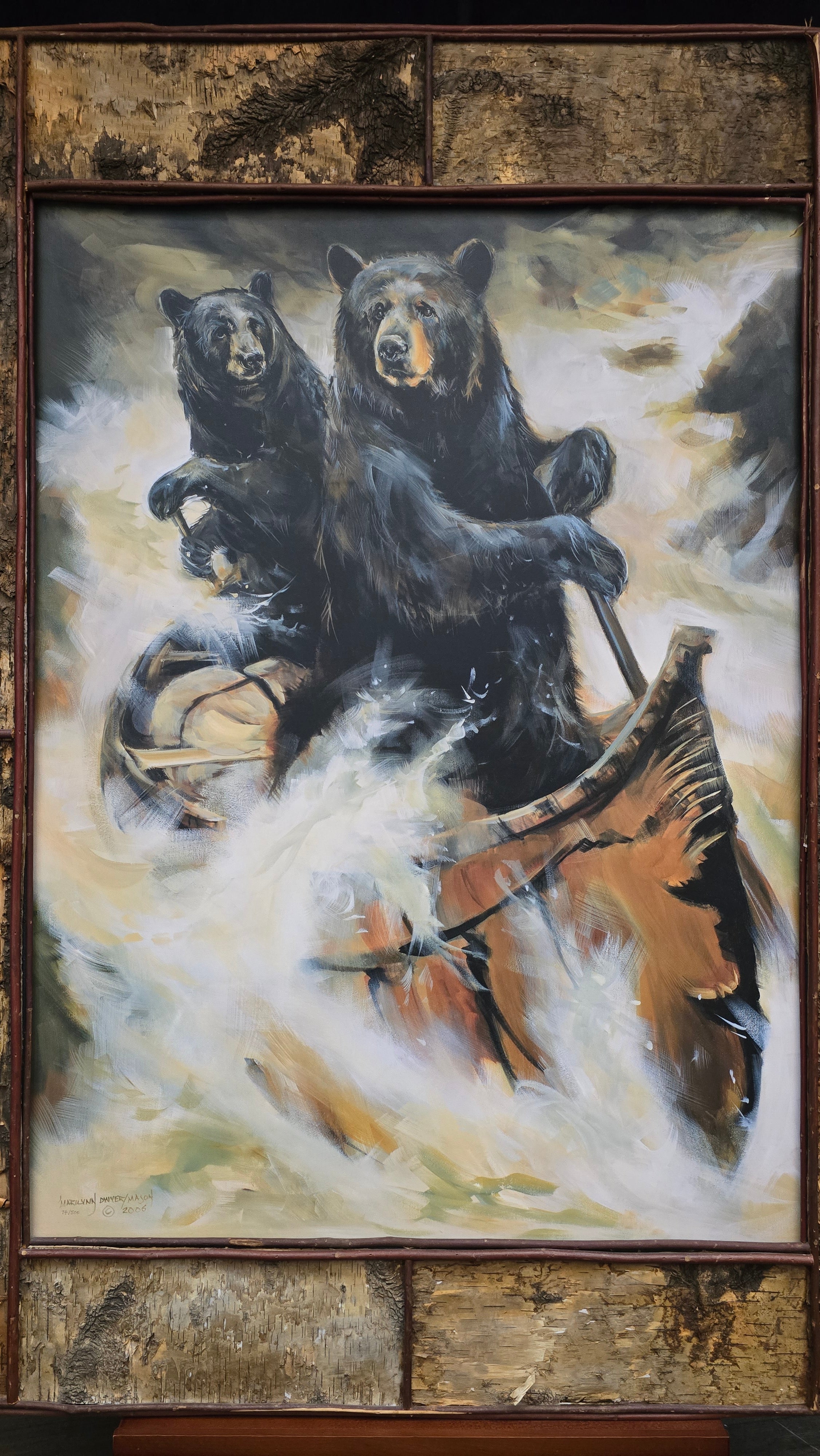 "Running Rapids" Numbered Limited Addition Canvas Transfer By Marilynn Dwyer Mason 2006