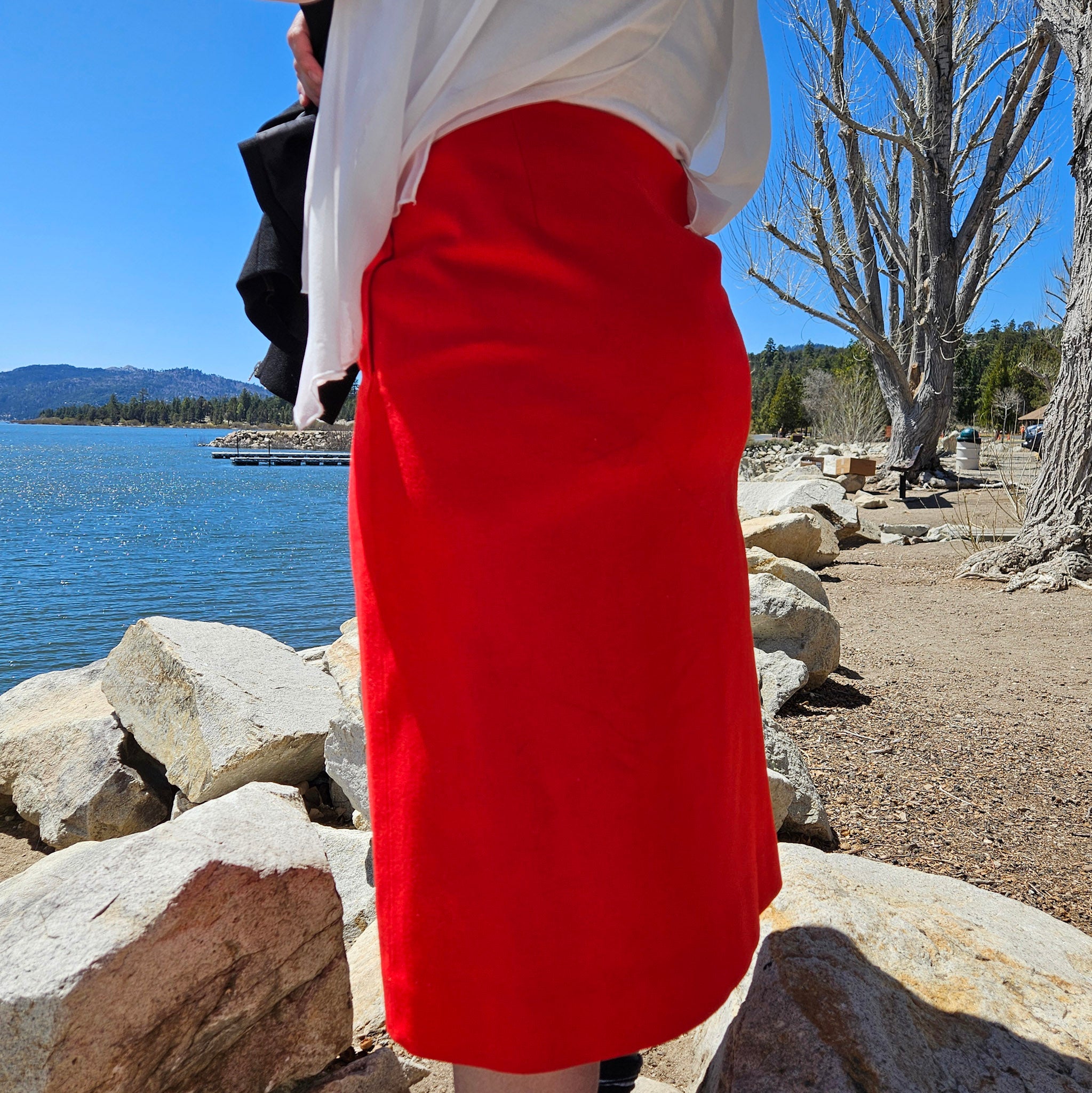 Pendleton Virgin Wool Red Skirt from the 70's Size Large