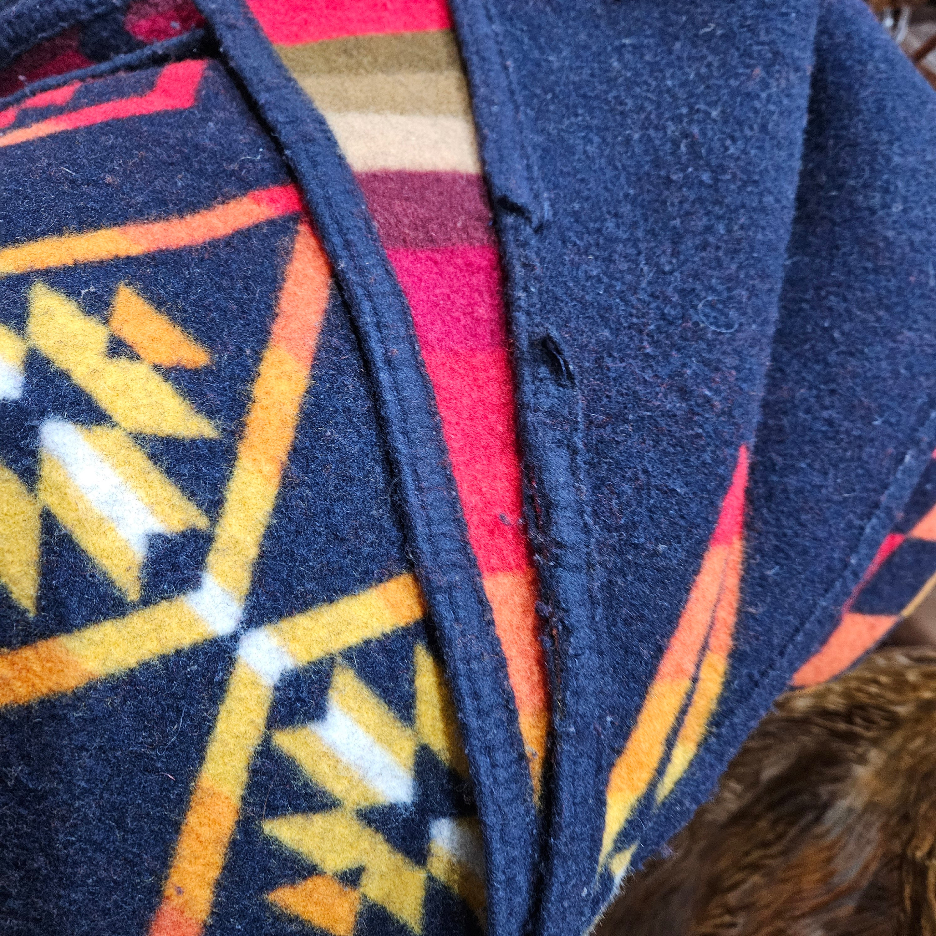 Pendleton Beaver State Reversable Blanket Featuring Black Red Orange Brown