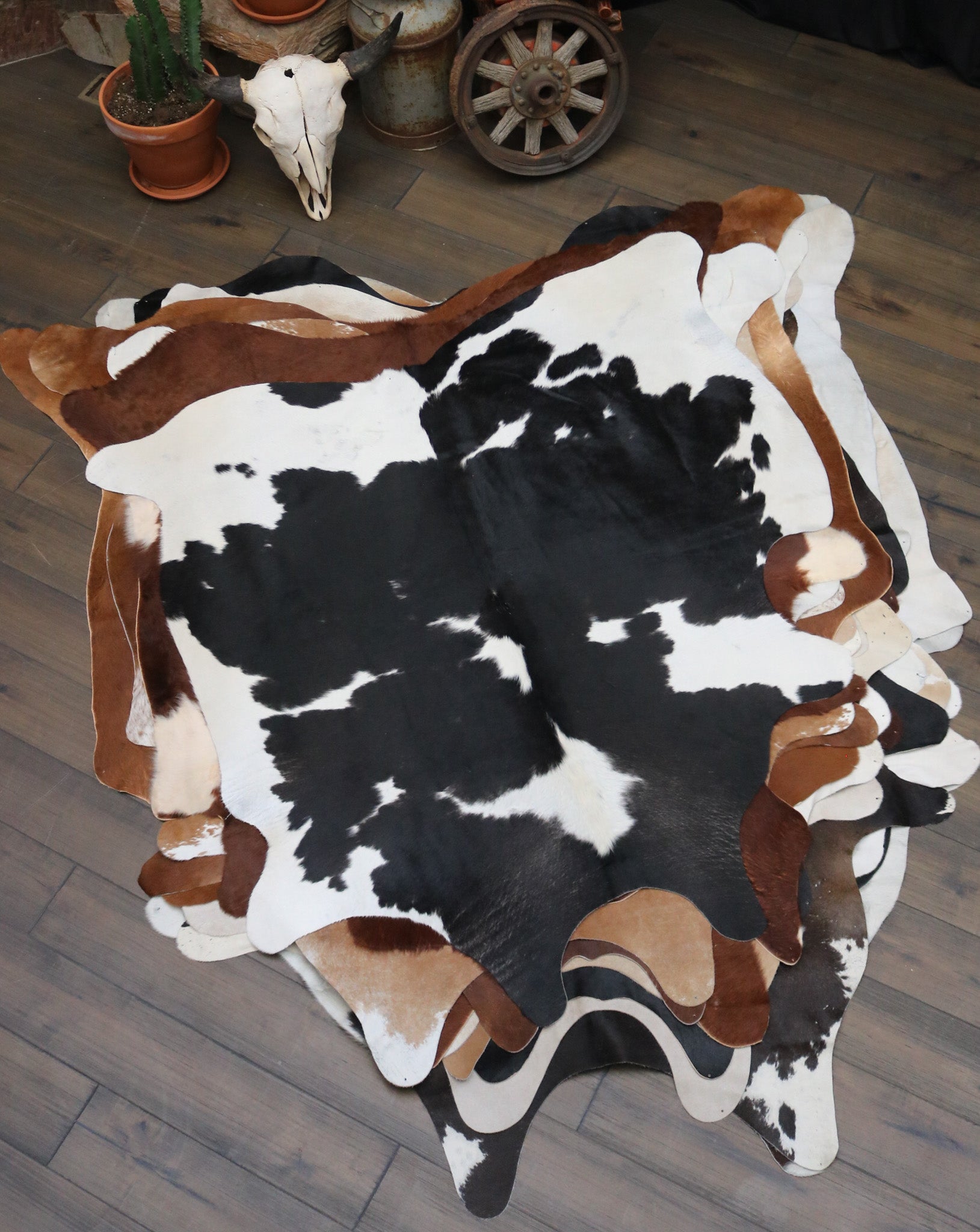 Stylish Black and White Cowhide Handcrafted in Brazil