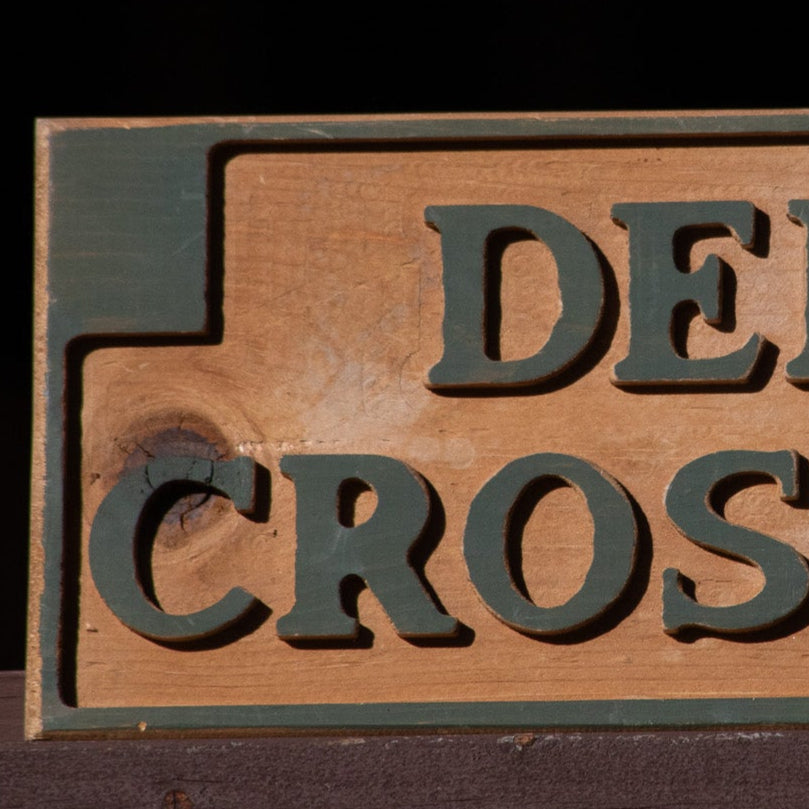 "Deer Crossing" Wooded Hand Carved Sign
