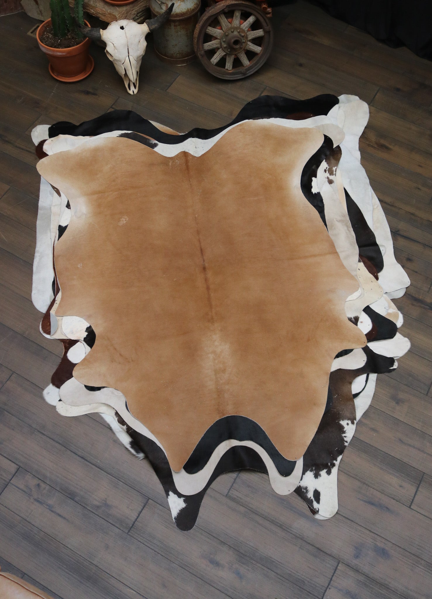 Stylish Light Brown Cowhide Handcrafted in Brazil