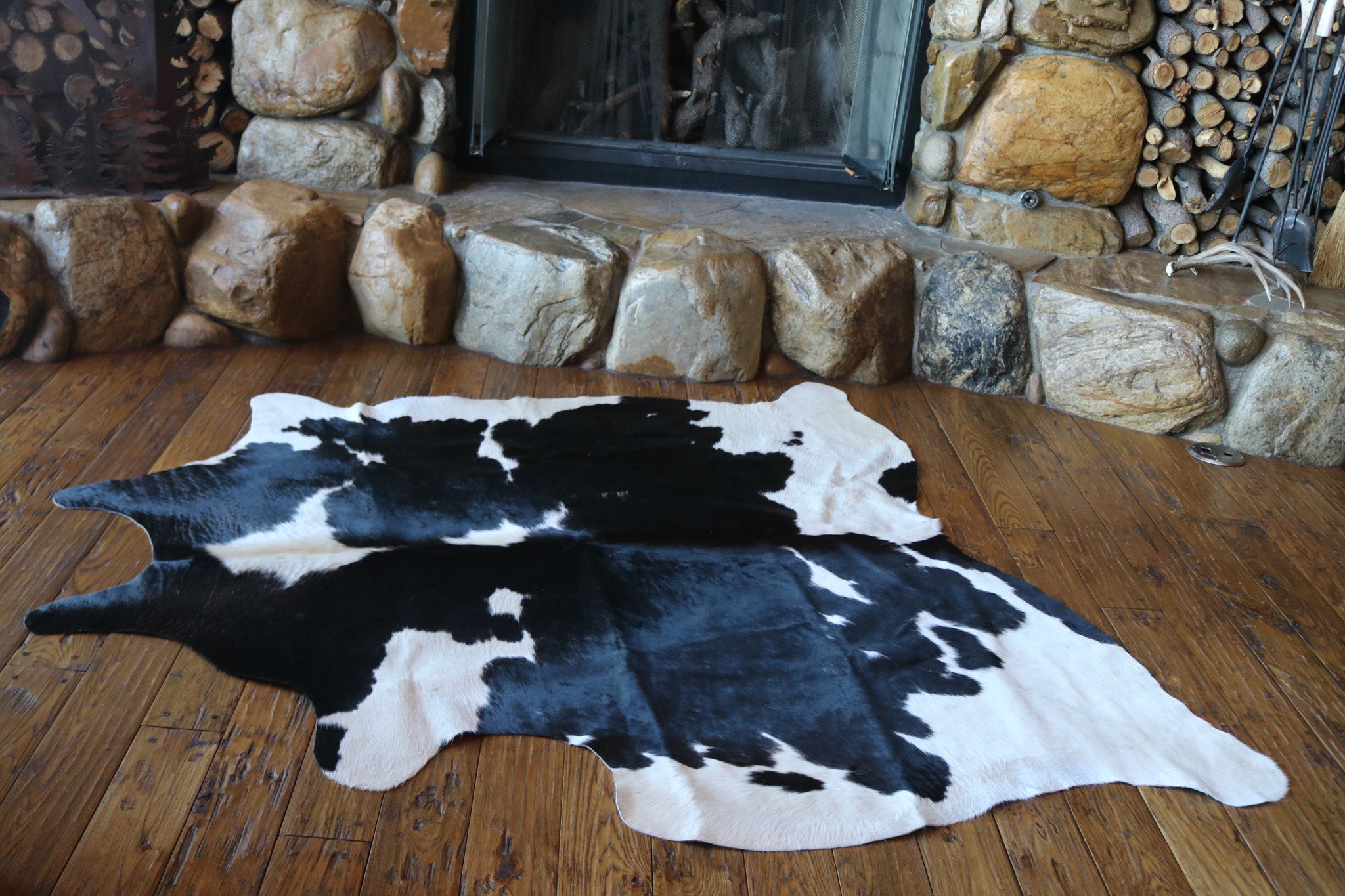Stylish Black and White Cowhide Handcrafted in Brazil
