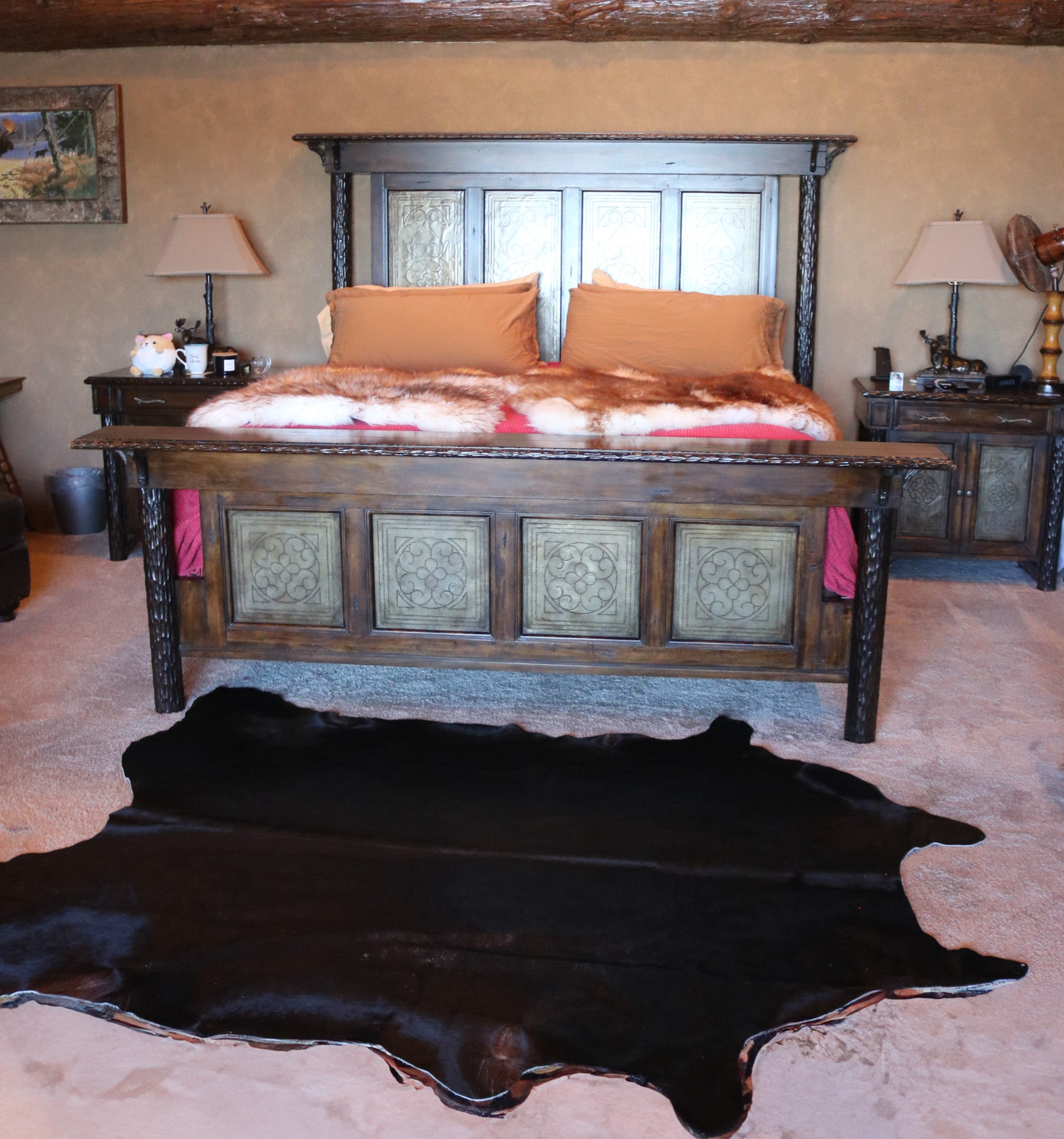 Luxurious Black Cowhide Handcrafted in Brazil