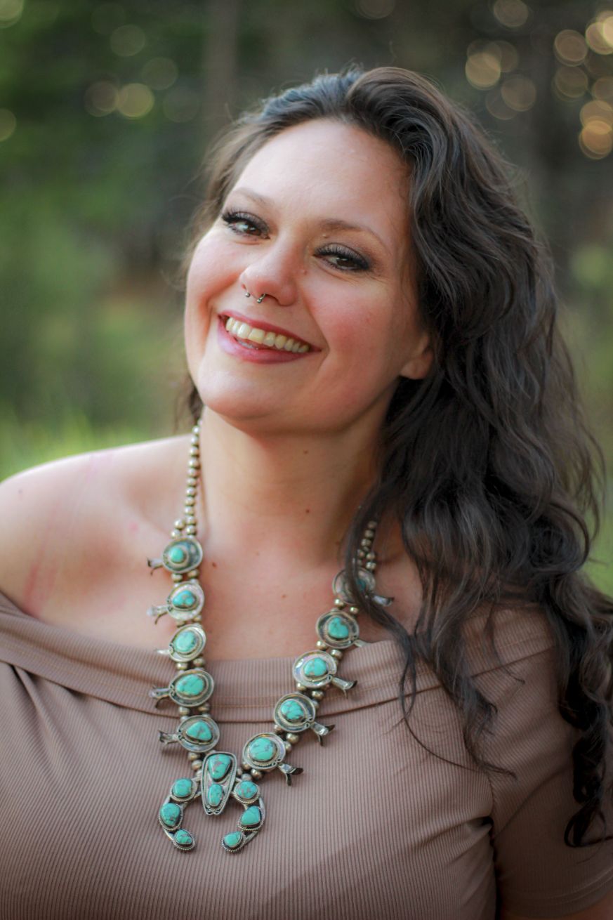 Vintage Navajo Turquoise Sterling Silver Squash Blossom Necklace