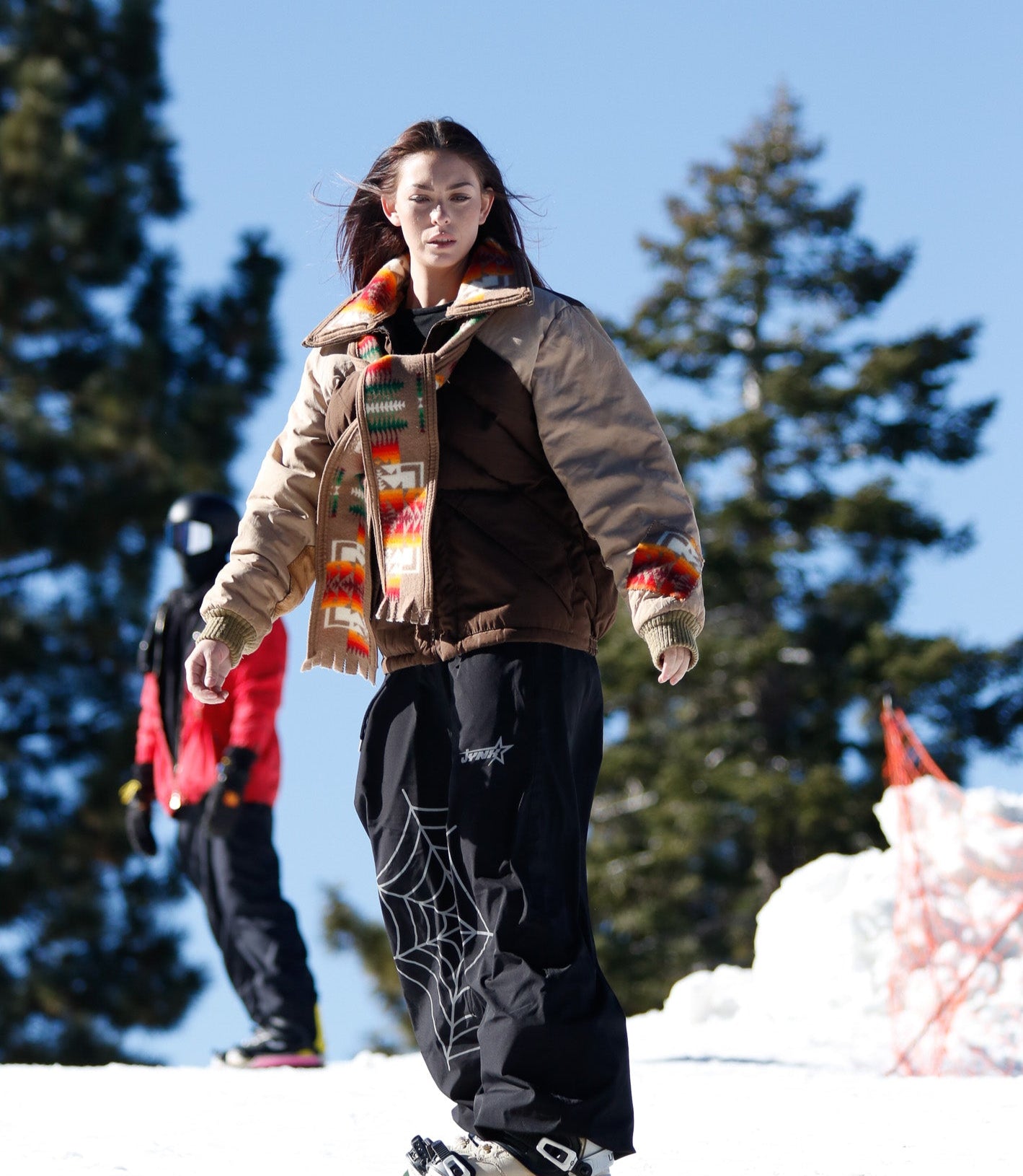 "Down By Sports Guide" Brown 1980's Winter Jacket with Handsewn Pendleton & Matching Scarf Set