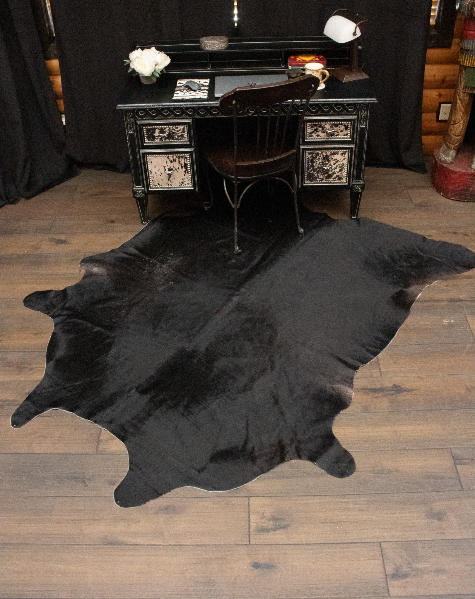 Luxurious Black Cowhide Handcrafted in Brazil