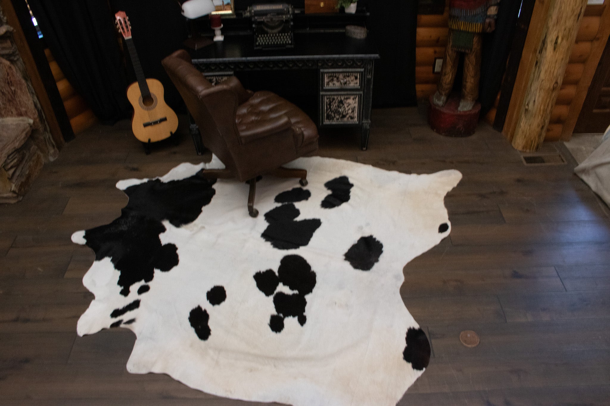 Stunning Black and White Cowhide Handmade in Brazil