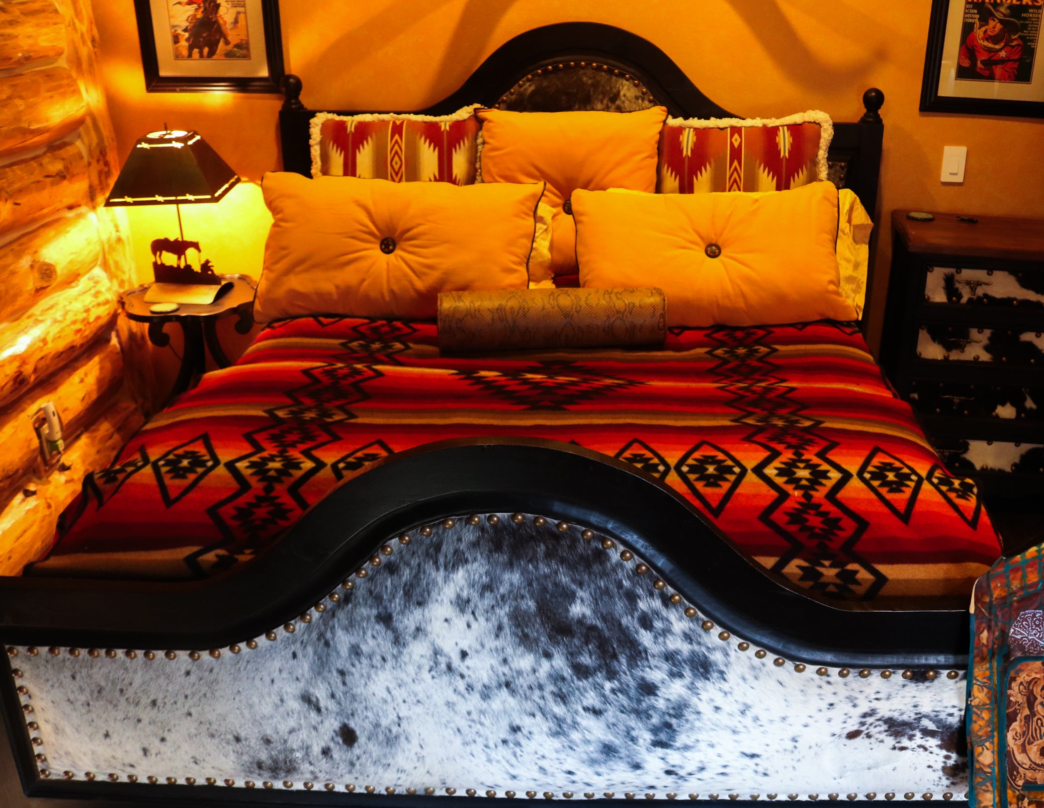 Pendleton Beaver State Reversable Blanket Featuring Black Red Orange Brown