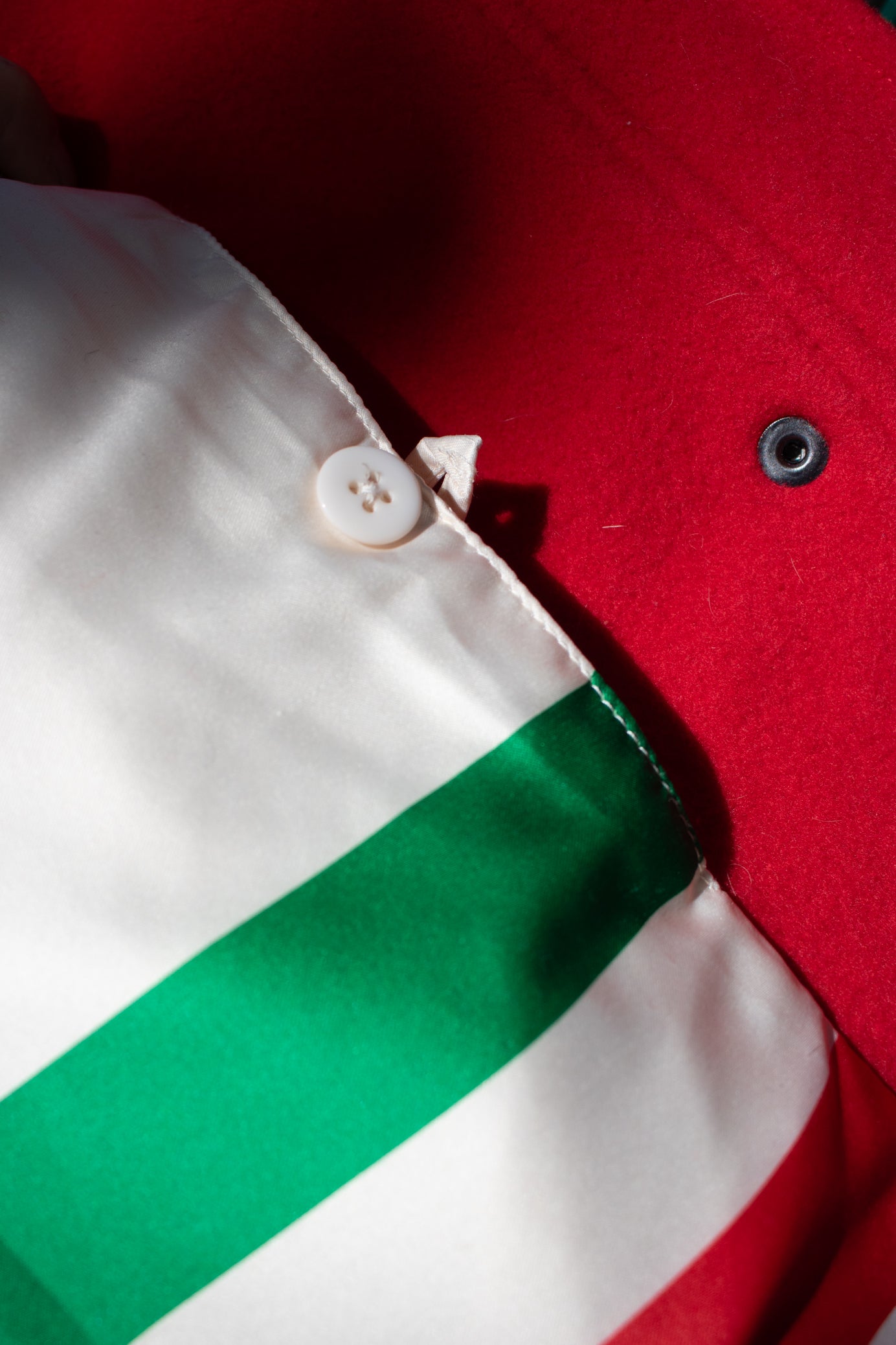 Pendleton National Park Cascade Campbell Women's Wool Red Coat with Glacier Stripe Linner