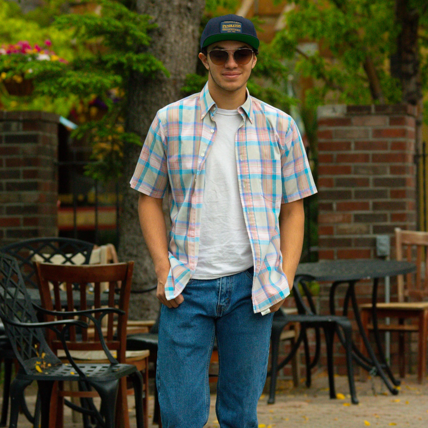 Country Traditional by Pendleton Pastel Short Sleeve Button Up Dress Shirt